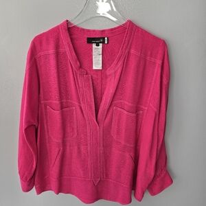 Isabel Marant Long Sleeve V-Neck Silk Tunic, sL